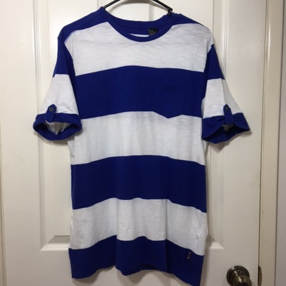 NWOT - English Laundry, Men, Crewneck T-shirt, Short Sleeve, White/Blue, size L - Picture 1 of 11